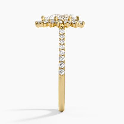 1,50 Karat Damla Halo Tasarım Tektaş Laboratuvar Pırlanta Yüzük 18K-Seraphina - Bold Diamonds