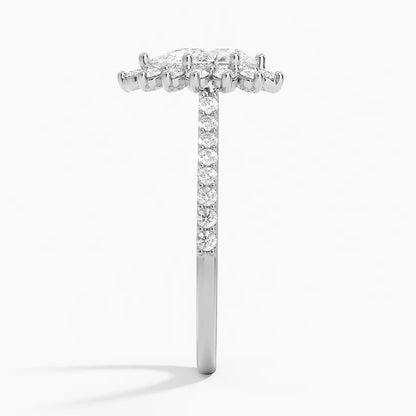 1,50 Karat Damla Halo Tasarım Tektaş Laboratuvar Pırlanta Yüzük 18K-Seraphina - Bold Diamonds