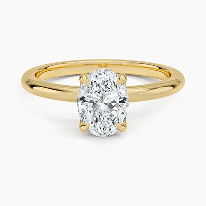 1.50 Karat F-VS Oval Tektaş Laboratuvar Pırlanta Yüzük 18K - Bold Diamonds