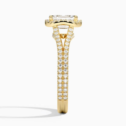 1,50 Karat Emerald Halo Tasarım Tektaş Laboratuvar Pırlanta Yüzük 18K - Aurelia - Bold Diamonds
