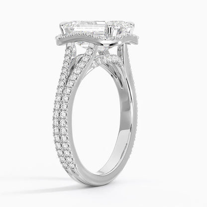 1,50 Karat Emerald Halo Tasarım Tektaş Laboratuvar Pırlanta Yüzük 18K - Aurelia - Bold Diamonds