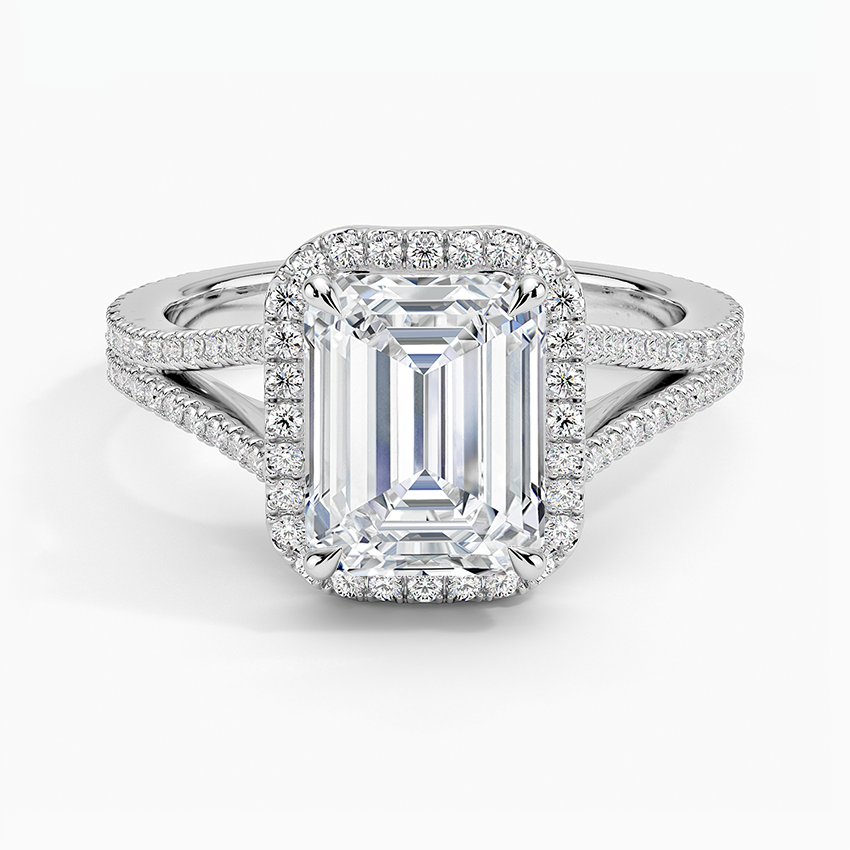 1,50 Karat Emerald Halo Tasarım Tektaş Laboratuvar Pırlanta Yüzük 18K - Aurelia - Bold Diamonds