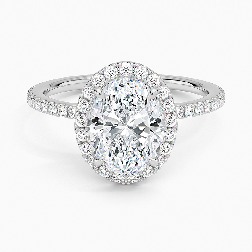 1,50 Karat Emerald Halo Tasarım Tektaş Laboratuvar Pırlanta Yüzük 18K -Celestia - Bold Diamonds