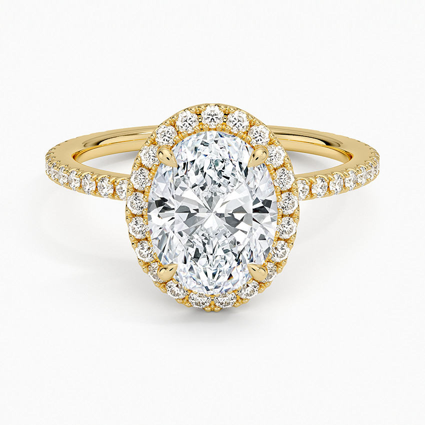 1,50 Karat Emerald Halo Tasarım Tektaş Laboratuvar Pırlanta Yüzük 18K -Celestia - Bold Diamonds
