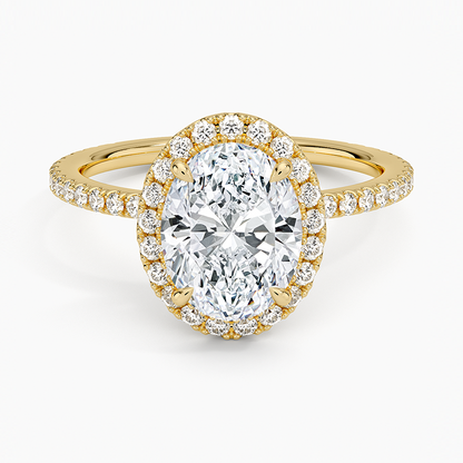 1,50 Karat Emerald Halo Tasarım Tektaş Laboratuvar Pırlanta Yüzük 18K -Celestia - Bold Diamonds