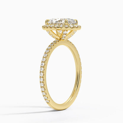 1,50 Karat Emerald Halo Tasarım Tektaş Laboratuvar Pırlanta Yüzük 18K -Celestia - Bold Diamonds