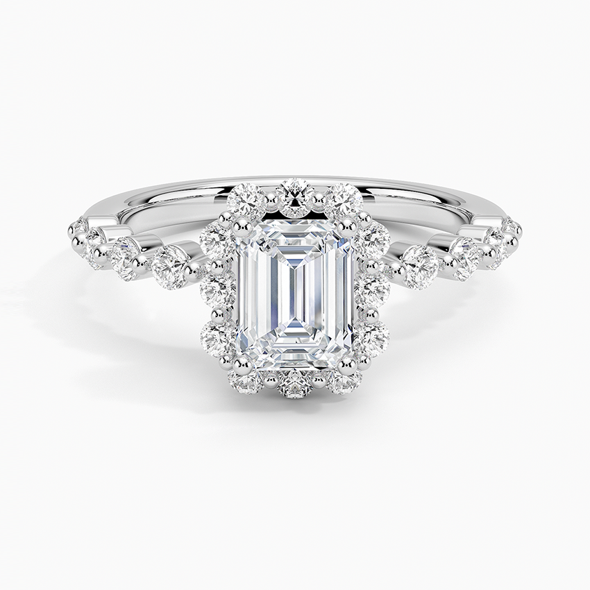 1.50 Karat Emerald Halo Tasarım Tektaş Laboratuvar Pırlanta Yüzük 18K -Mirara - Bold Diamonds