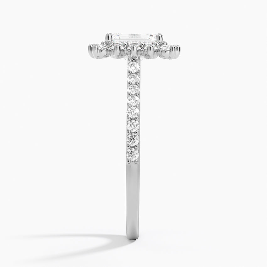 1,50 Karat Emerald Halo Tasarım Tektaş Laboratuvar Pırlanta Yüzük 18K -Seraphina - Bold Diamonds