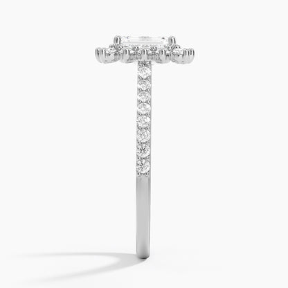1,50 Karat Emerald Halo Tasarım Tektaş Laboratuvar Pırlanta Yüzük 18K -Seraphina - Bold Diamonds