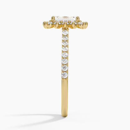 1,50 Karat Emerald Halo Tasarım Tektaş Laboratuvar Pırlanta Yüzük 18K -Seraphina - Bold Diamonds