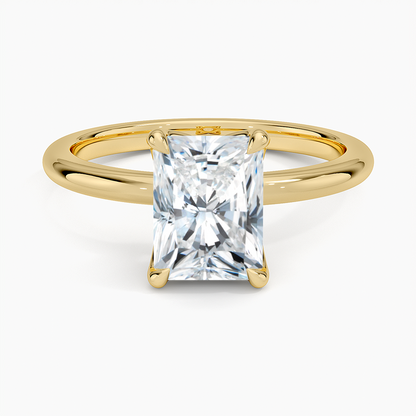 1.50 Karat F-VS Radiant Tektaş Laboratuvar Pırlanta Yüzük 18K - Bold Diamonds