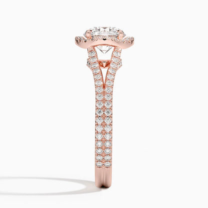 1,50 Karat Halo Tasarım Tektaş Laboratuvar Pırlanta Yüzük 18K -Aurelia - Bold Diamonds