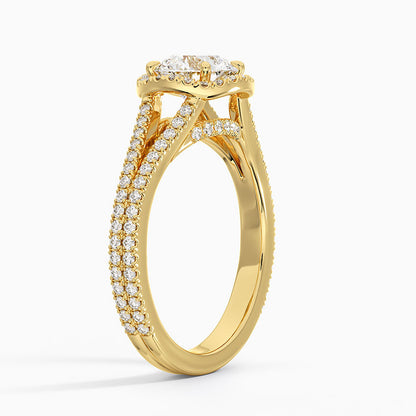 1,50 Karat Halo Tasarım Tektaş Laboratuvar Pırlanta Yüzük 18K -Aurelia - Bold Diamonds