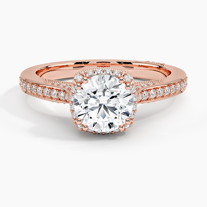 1.50 Karat Halo Tasarım Tektaş Laboratuvar Pırlanta Yüzük 18K  -Clarella - Bold Diamonds