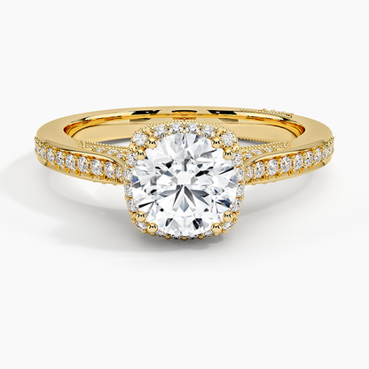 1.50 Karat Halo Tasarım Tektaş Laboratuvar Pırlanta Yüzük 18K  -Clarella - Bold Diamonds
