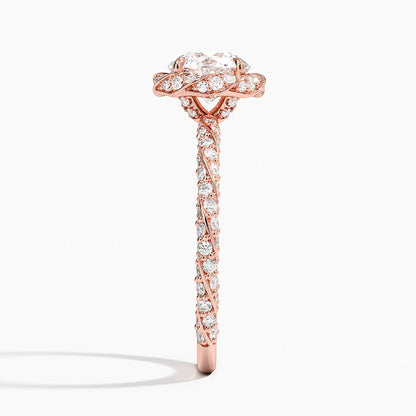 1.50 Karat Halo Tasarım Tektaş Laboratuvar Pırlanta Yüzük 18k  -Elyra - Bold Diamonds