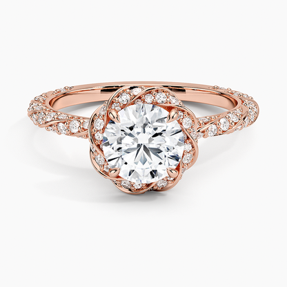 1.50 Karat Halo Tasarım Tektaş Laboratuvar Pırlanta Yüzük 18k  -Elyra - Bold Diamonds