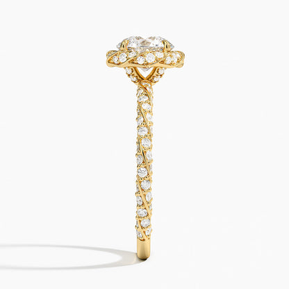 1.50 Karat Halo Tasarım Tektaş Laboratuvar Pırlanta Yüzük 18k  -Elyra - Bold Diamonds