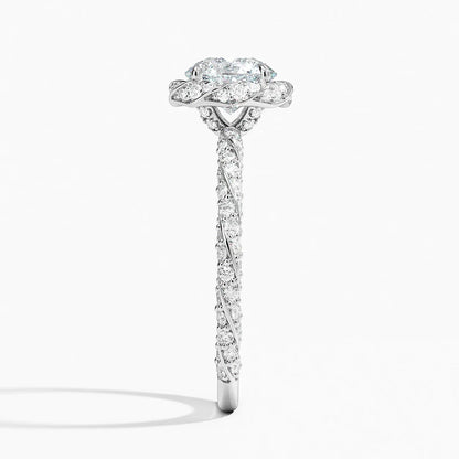 1.50 Karat Halo Tasarım Tektaş Laboratuvar Pırlanta Yüzük 18k  -Elyra - Bold Diamonds