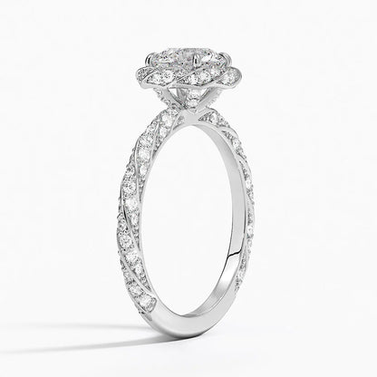 1.50 Karat Halo Tasarım Tektaş Laboratuvar Pırlanta Yüzük 18k  -Elyra - Bold Diamonds