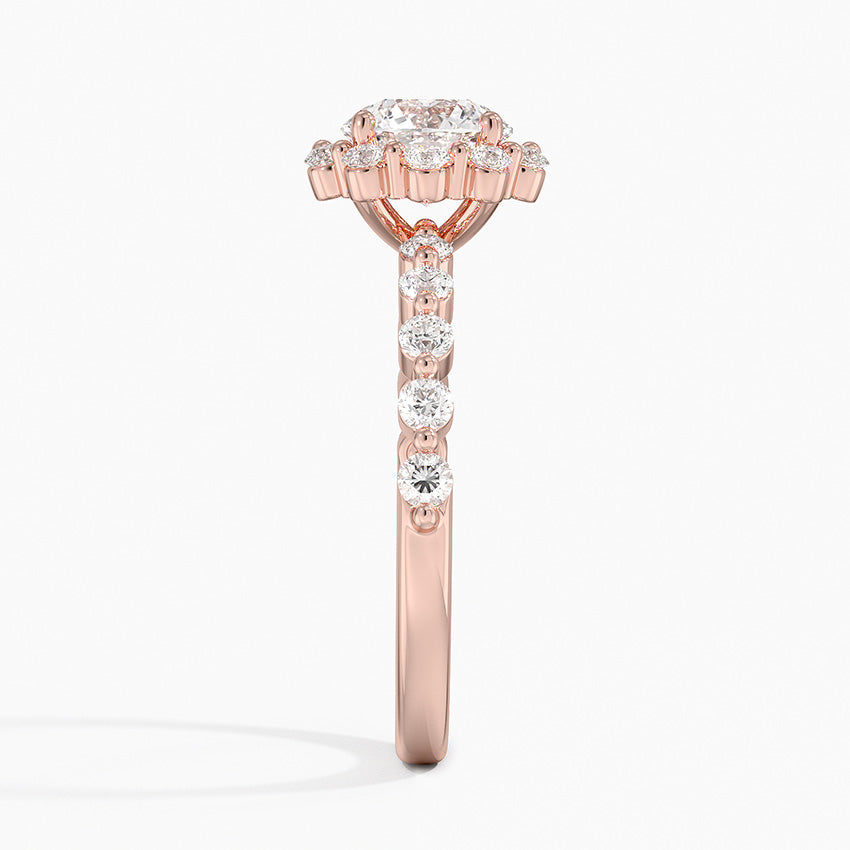 1.50 Karat Halo Tasarım Tektaş Laboratuvar Pırlanta Yüzük 18K -Mirara - Bold Diamonds