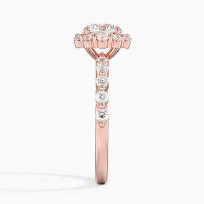 1.50 Karat Halo Tasarım Tektaş Laboratuvar Pırlanta Yüzük 18K -Mirara - Bold Diamonds