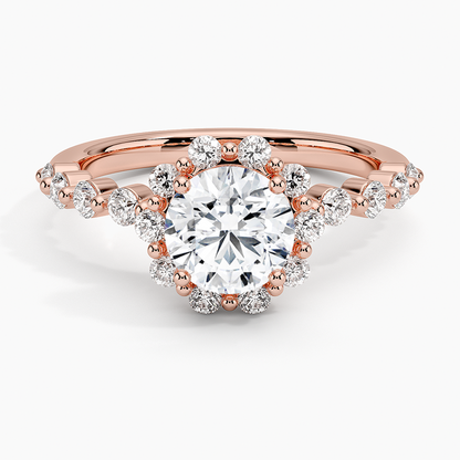 1.50 Karat Halo Tasarım Tektaş Laboratuvar Pırlanta Yüzük 18K -Mirara - Bold Diamonds