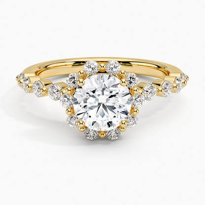 1.50 Karat Halo Tasarım Tektaş Laboratuvar Pırlanta Yüzük 18K -Mirara - Bold Diamonds