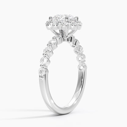1.50 Karat Halo Tasarım Tektaş Laboratuvar Pırlanta Yüzük 18K -Mirara - Bold Diamonds
