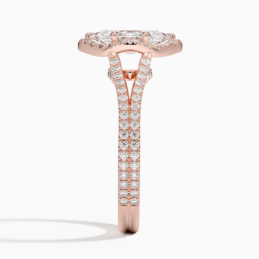 1,50 Karat Marquise Halo Tasarım Tektaş Laboratuvar Pırlanta Yüzük 18K - Aurelia - Bold Diamonds