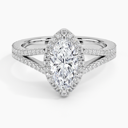 1,50 Karat Marquise Halo Tasarım Tektaş Laboratuvar Pırlanta Yüzük 18K - Aurelia - Bold Diamonds
