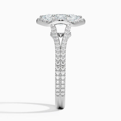1,50 Karat Marquise Halo Tasarım Tektaş Laboratuvar Pırlanta Yüzük 18K - Aurelia - Bold Diamonds