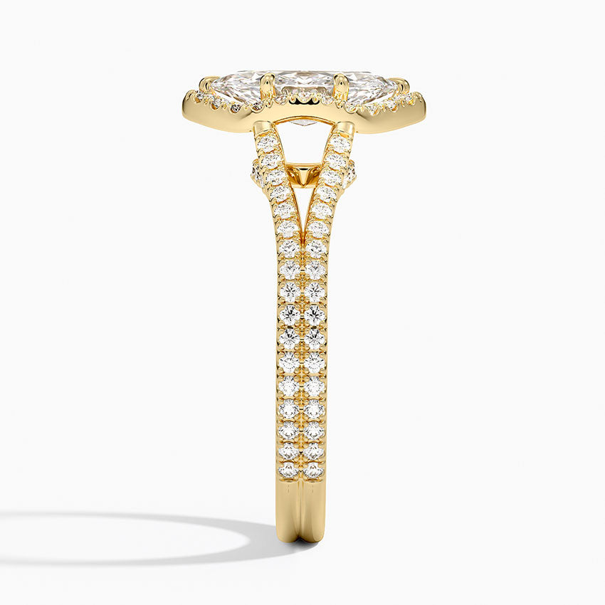 1,50 Karat Marquise Halo Tasarım Tektaş Laboratuvar Pırlanta Yüzük 18K - Aurelia - Bold Diamonds