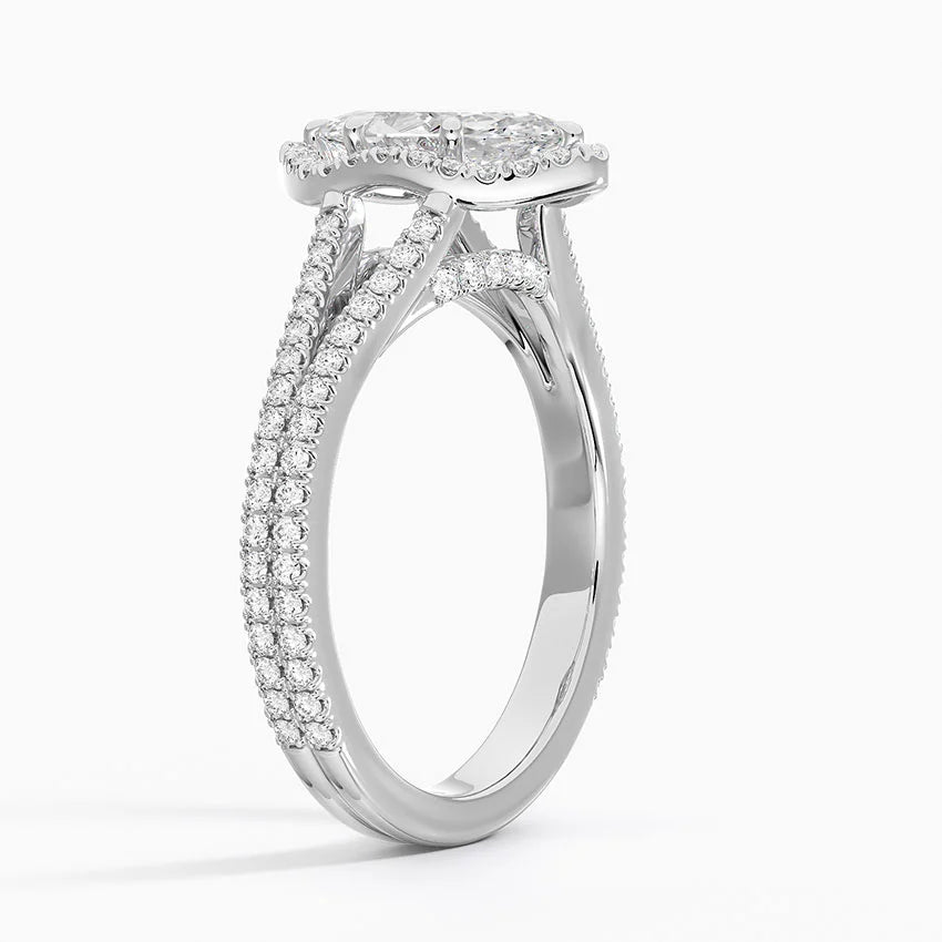 1,50 Karat Marquise Halo Tasarım Tektaş Laboratuvar Pırlanta Yüzük 18K - Aurelia - Bold Diamonds