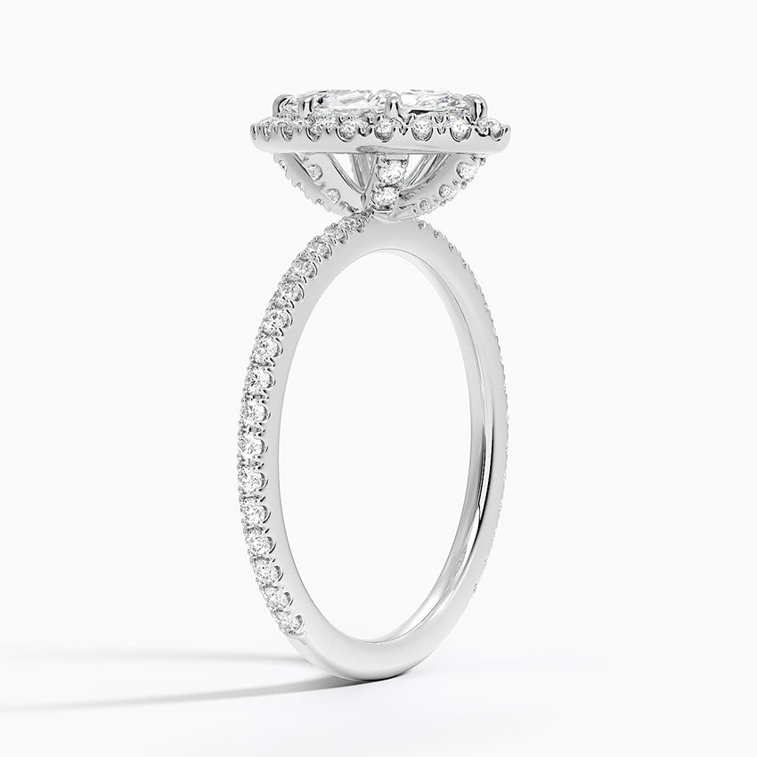 1,50 Karat Marquise Halo Tasarım Tektaş Laboratuvar Pırlanta Yüzük 18K - Celestia - Bold Diamonds