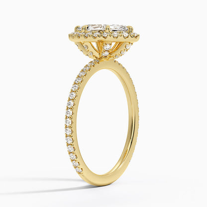 1,50 Karat Marquise Halo Tasarım Tektaş Laboratuvar Pırlanta Yüzük 18K - Celestia - Bold Diamonds