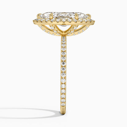 1,50 Karat Marquise Halo Tasarım Tektaş Laboratuvar Pırlanta Yüzük 18K - Celestia - Bold Diamonds