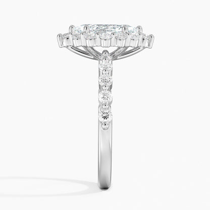 1.50 Karat Marquise Halo Tasarım Tektaş Laboratuvar Pırlanta Yüzük 18K -Mirara - Bold Diamonds
