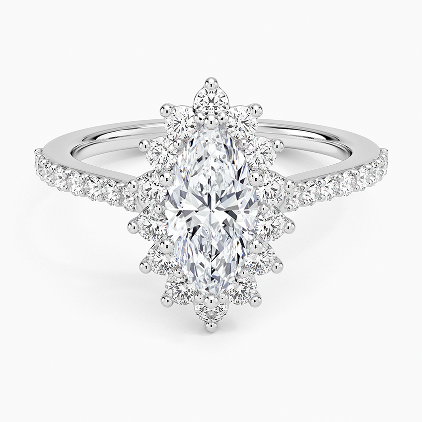 1,50 Karat Marquise Halo Tasarım Tektaş Laboratuvar Pırlanta Yüzük 18K  -Seraphina - Bold Diamonds