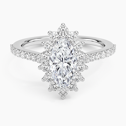 1,50 Karat Marquise Halo Tasarım Tektaş Laboratuvar Pırlanta Yüzük 18K  -Seraphina - Bold Diamonds