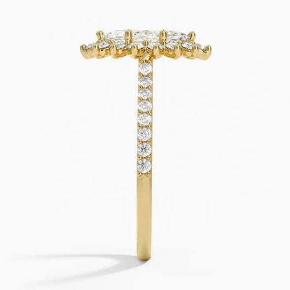 1,50 Karat Marquise Halo Tasarım Tektaş Laboratuvar Pırlanta Yüzük 18K  -Seraphina - Bold Diamonds