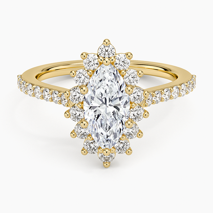 1,50 Karat Marquise Halo Tasarım Tektaş Laboratuvar Pırlanta Yüzük 18K  -Seraphina - Bold Diamonds