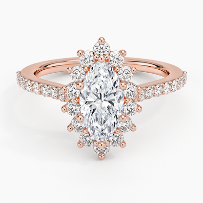 1,50 Karat Marquise Halo Tasarım Tektaş Laboratuvar Pırlanta Yüzük 18K  -Seraphina - Bold Diamonds