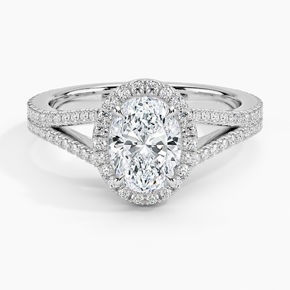 1,50 Karat Oval Halo Tasarım Tektaş Laboratuvar Pırlanta Yüzük 18K - Aurelia - Bold Diamonds