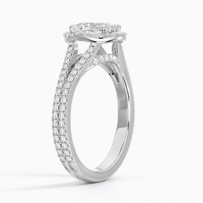 1,50 Karat Oval Halo Tasarım Tektaş Laboratuvar Pırlanta Yüzük 18K - Aurelia - Bold Diamonds