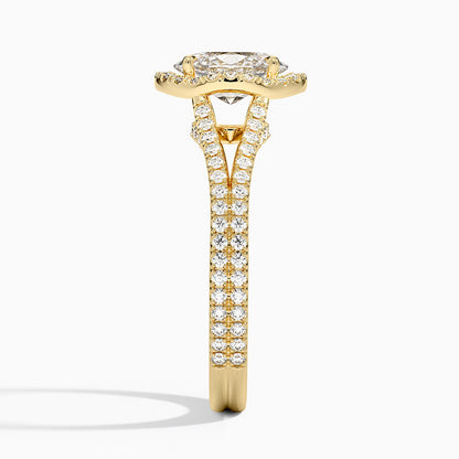 1,50 Karat Oval Halo Tasarım Tektaş Laboratuvar Pırlanta Yüzük 18K - Aurelia - Bold Diamonds