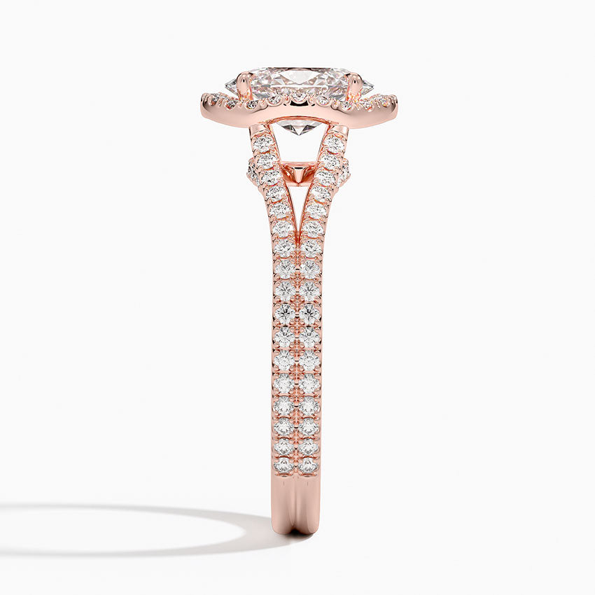 1,50 Karat Oval Halo Tasarım Tektaş Laboratuvar Pırlanta Yüzük 18K - Aurelia - Bold Diamonds