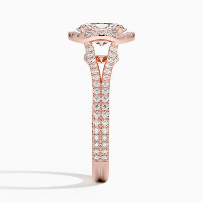 1,50 Karat Oval Halo Tasarım Tektaş Laboratuvar Pırlanta Yüzük 18K - Aurelia - Bold Diamonds