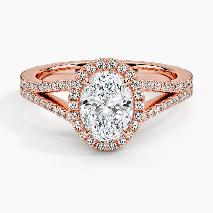 1,50 Karat Oval Halo Tasarım Tektaş Laboratuvar Pırlanta Yüzük 18K - Aurelia - Bold Diamonds