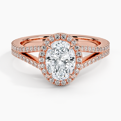 1,50 Karat Oval Halo Tasarım Tektaş Laboratuvar Pırlanta Yüzük 18K - Aurelia - Bold Diamonds